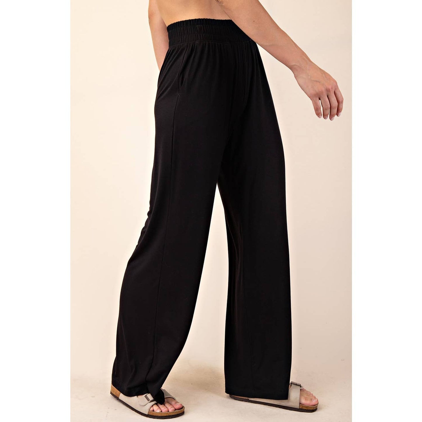 Viscose Modal Wide Leg Pant (Black)