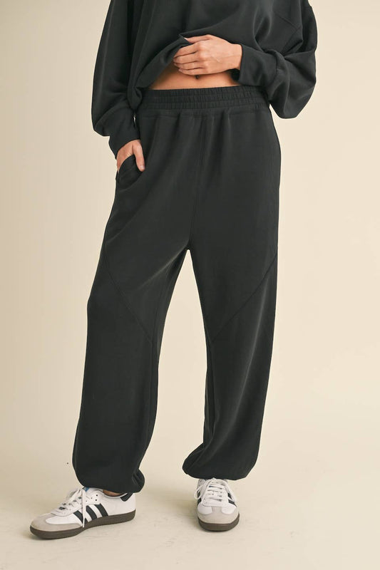 Super Soft Scuba Low Rise Jogger Pants (Black)