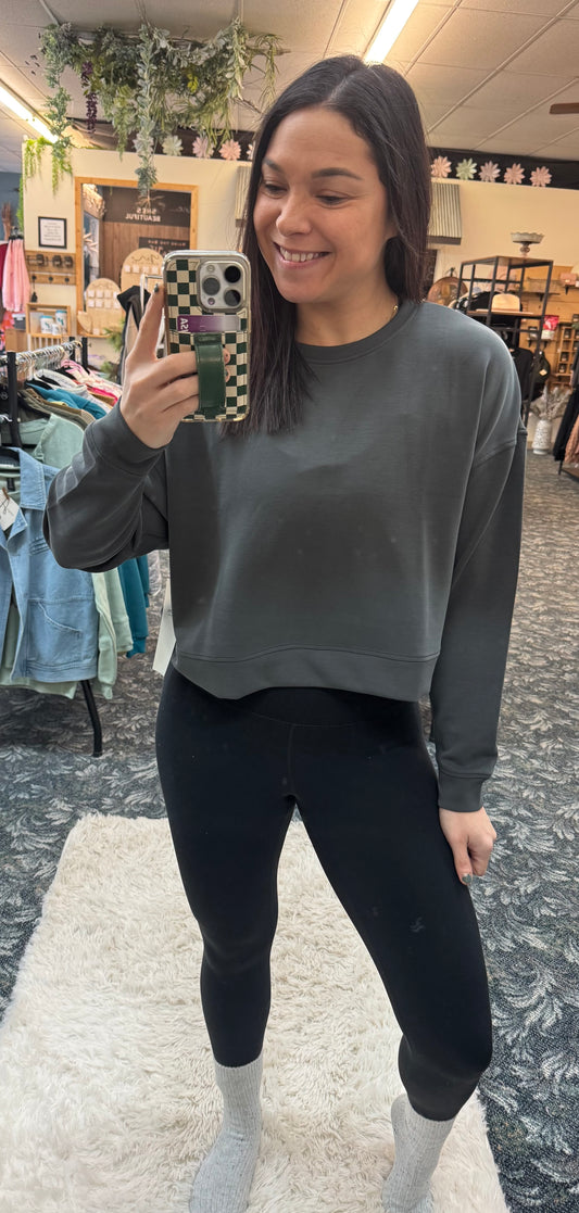 Scuba Dropped Shoulder Sweatshirt (Ash Grey)