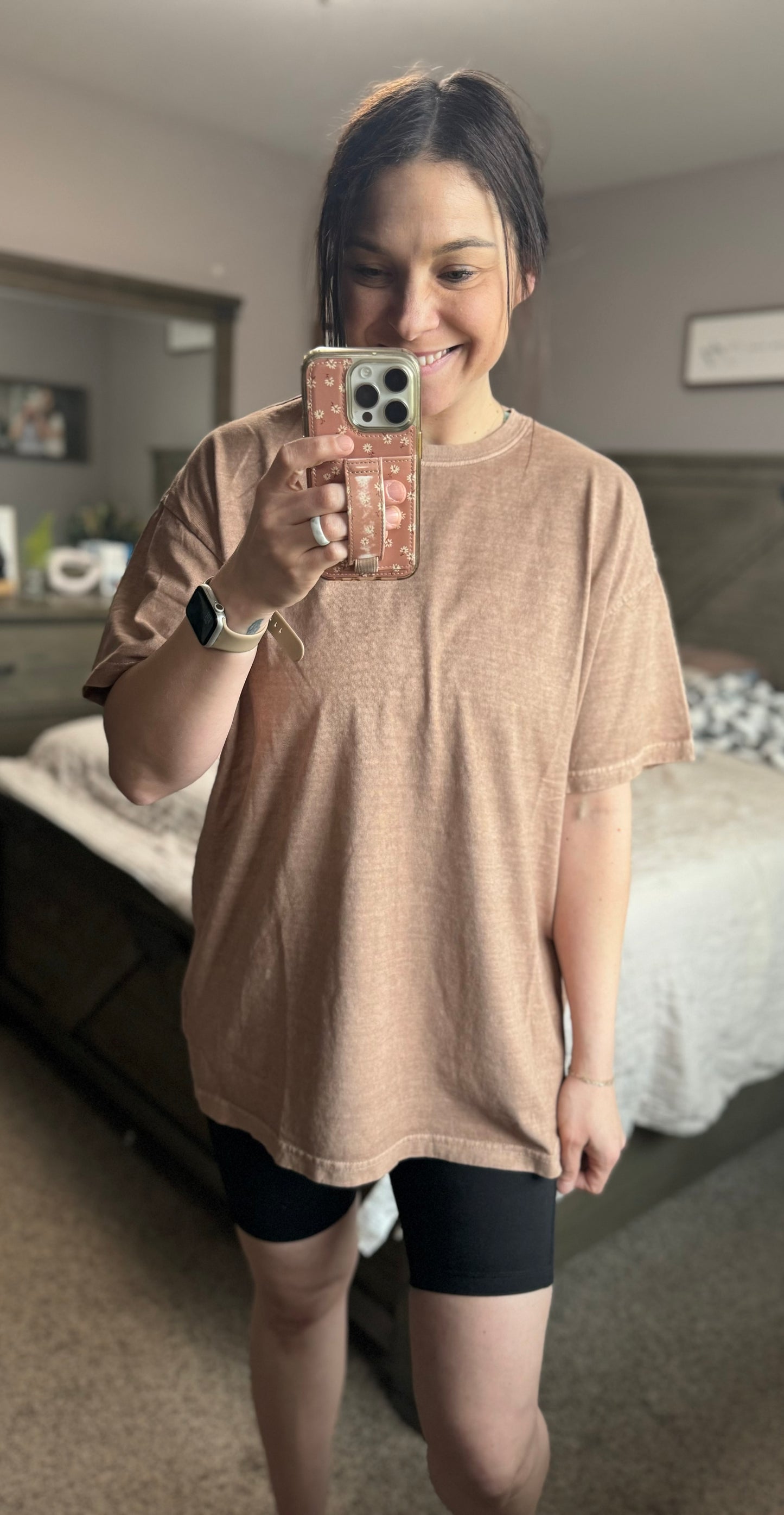 Take it Easy Oversized Tee (Cocoa Mocha)