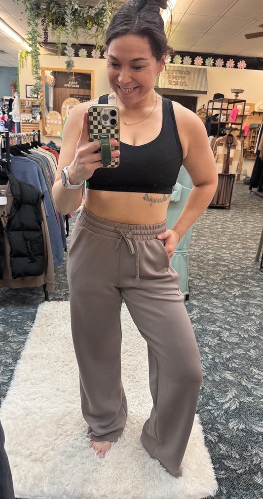 Modal Poly Scuba Straight Pant (Mocha)