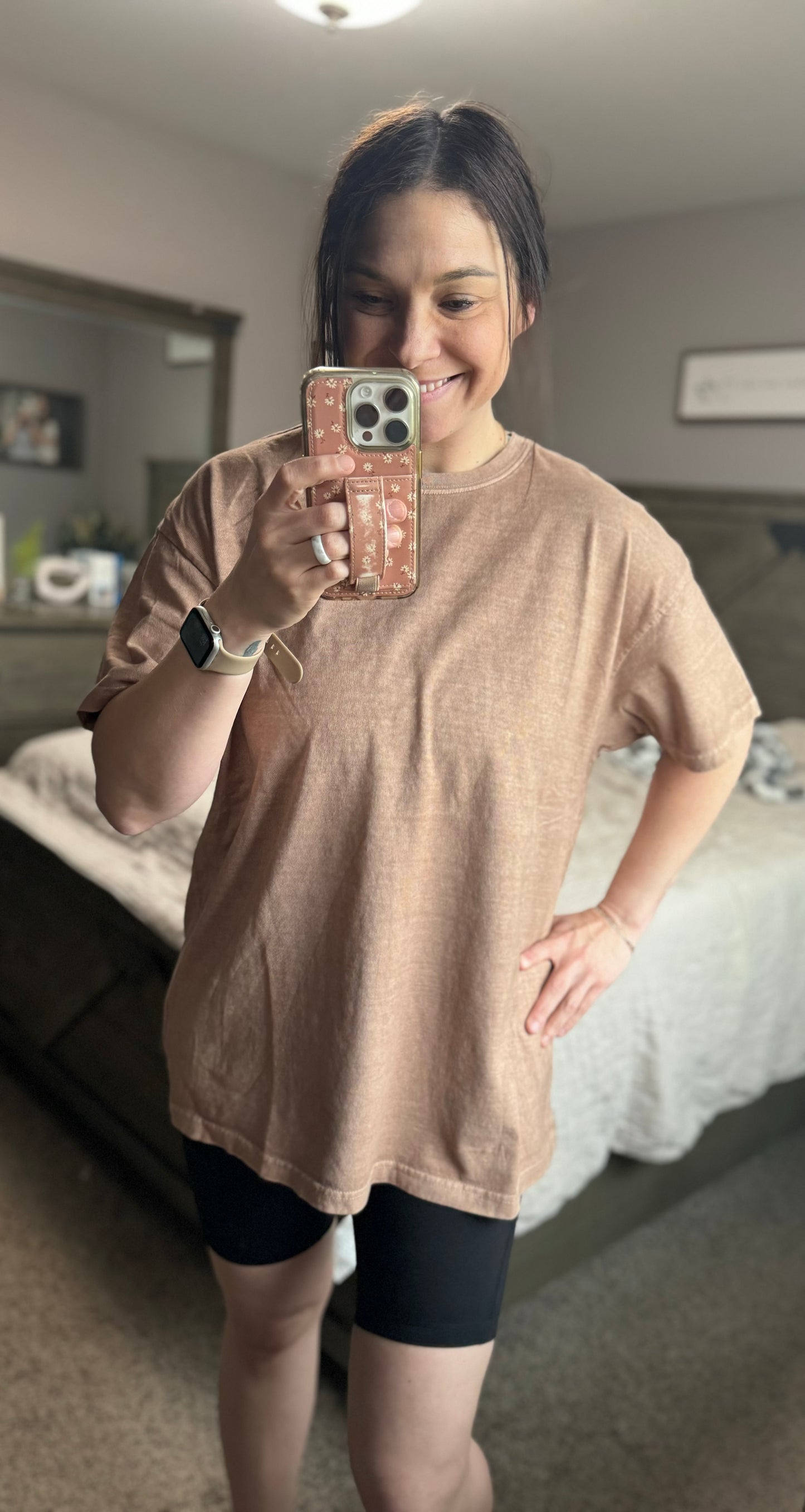 Take it Easy Oversized Tee (Cocoa Mocha)