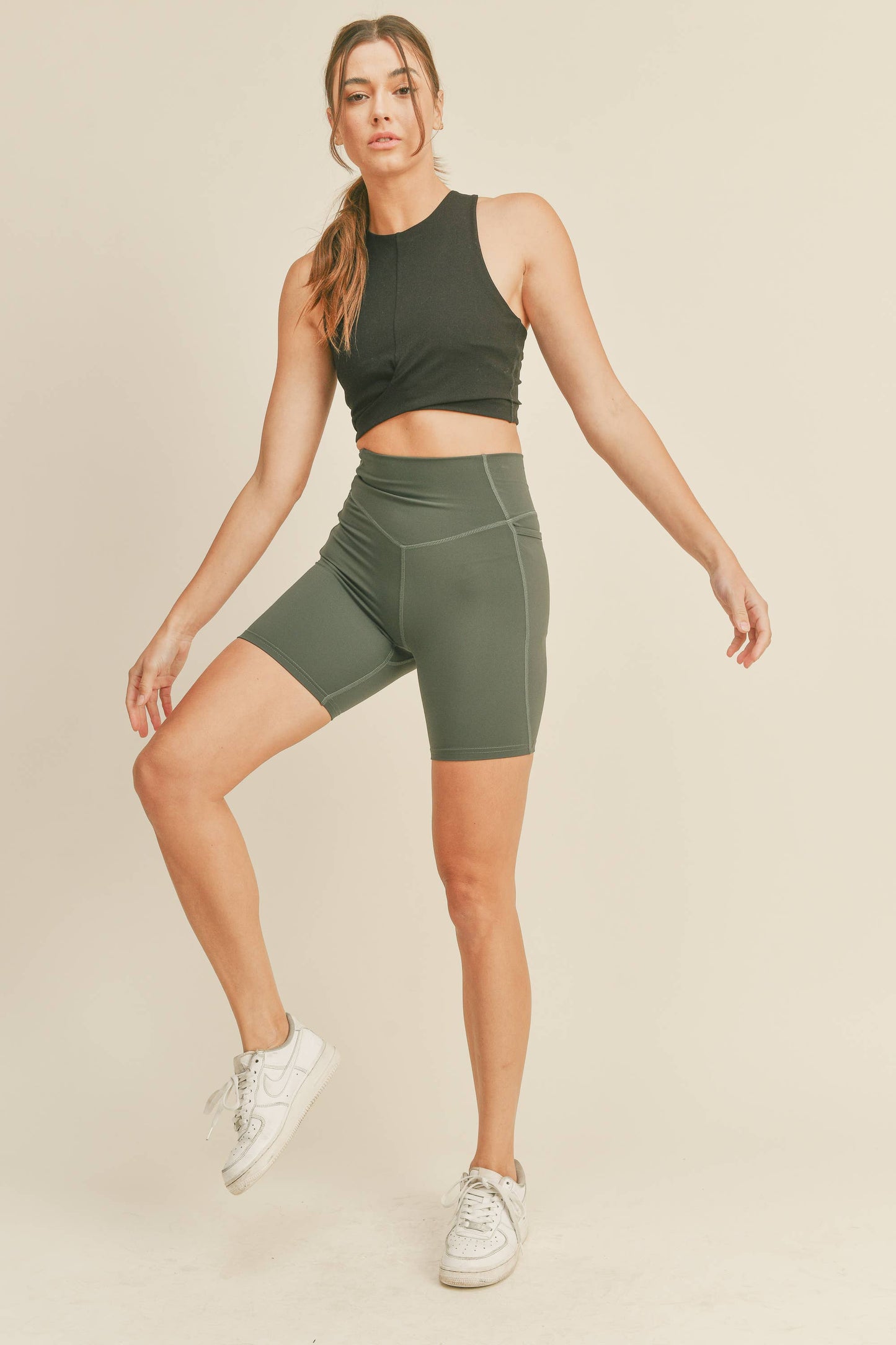 Power Sculpt Eco Biker Short (Green)