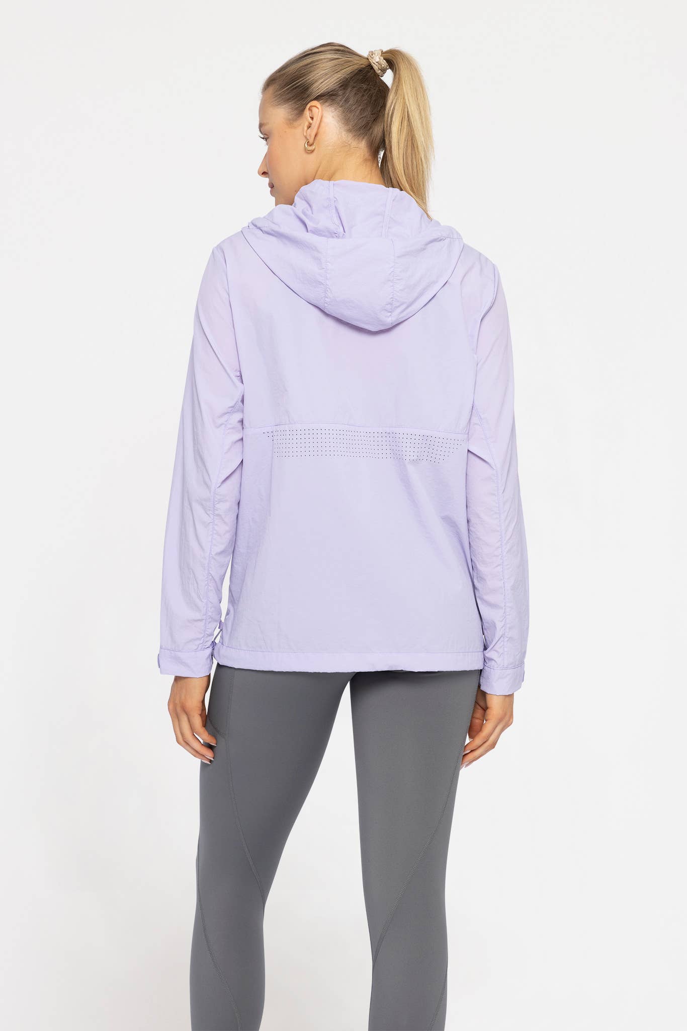 Half-Zip Nylon Active Jacket (Lavender)