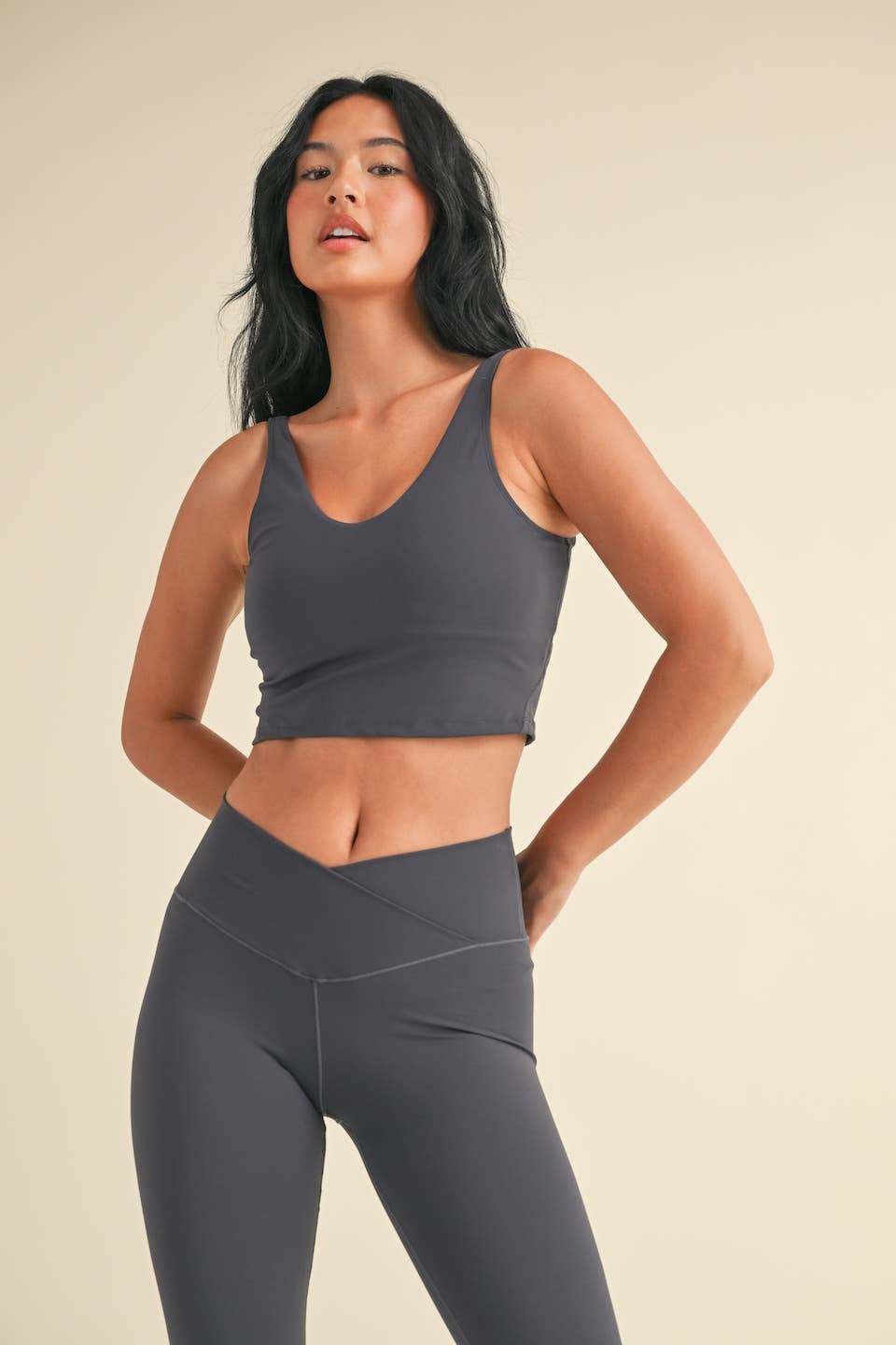 Aligned Performance Cropped Tank Top (Ash Blue)